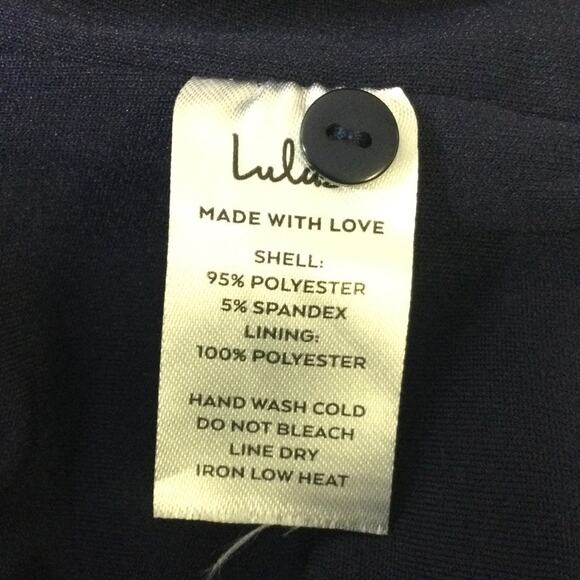 LULU'S SZ L blue halter backless peplum midi dress NEW B65 - Picture 7 of 7